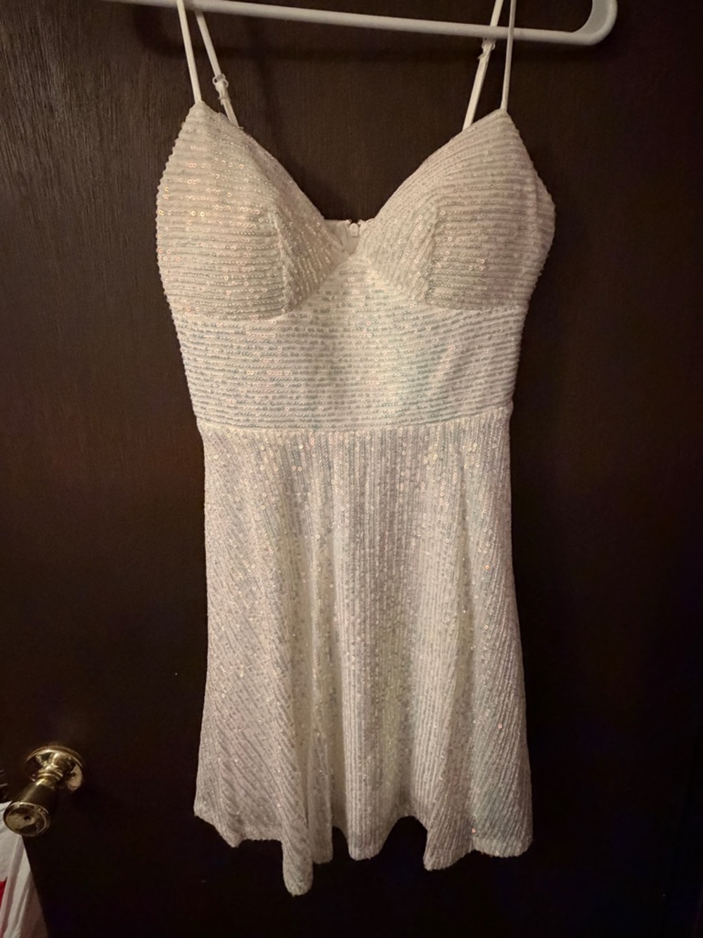 B Darlin white iridescent sequin mini dress juniors size 3/4